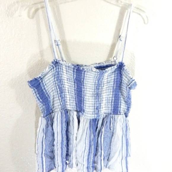 Torrid Gauze Striped Smocked Tank Top - Picture 2 of 4